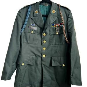 Vintage US Army Specialist Dress Uniform 40R Complete Military Patches Pins